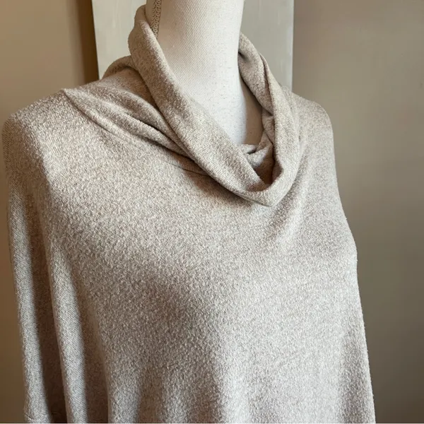 ALTAR'D STATE | Beige Cowl Neck Drop Shoulder Zipper Back Oversized Sweater.Sz L - Image 11