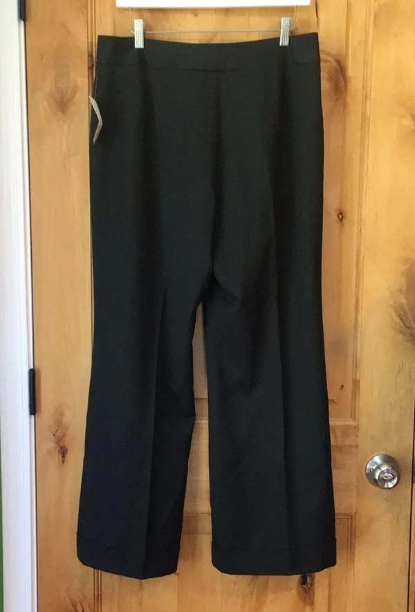 Tahari ASL Charcoal Gray Cuffed Trouser Pants $89 NWT 12P - Image 2
