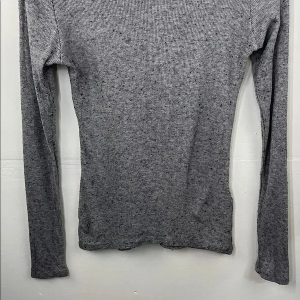 Just Female Heather Gray Long Sleeve Tee Wool Blend size Small - Image 3