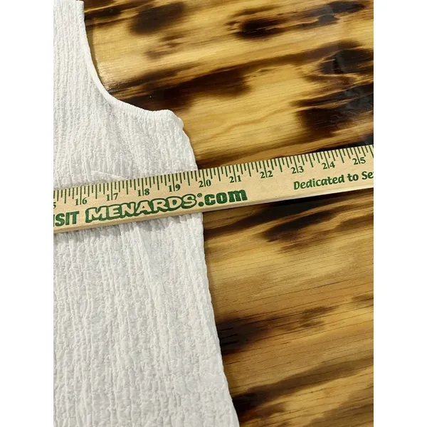 Woolrich White Pleated/Quilted Tank Top Size Large Beach Classic‎ Summer Casual - Image 2