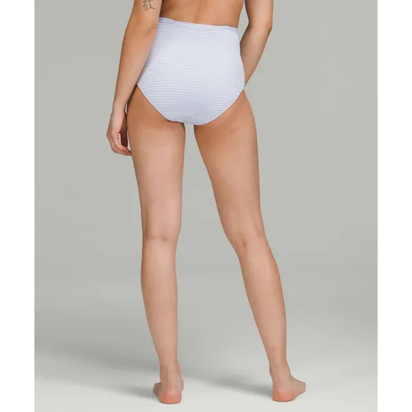Lululemon Smocked Swim Bikini Top & Bottom Set Size 6 Hyper Stripe Pastel Blue - Image 10