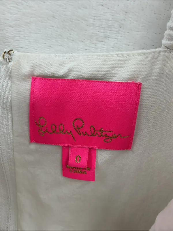 Lilly Pulitzer White Ruffle-Shoulder Mini  romper - Image 7