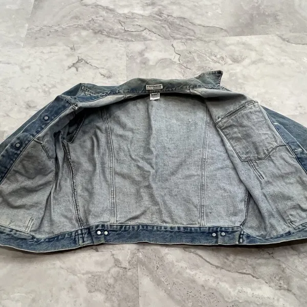 Vintage Guess Georges Marciano Denim Jean Jacket Mens Size Large 80s Big‎ Logo - Image 3