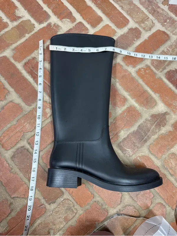 Jeffrey Campbell Torrential Rain Boot Women 11 Black Like New Waterproof Tall - Image 7