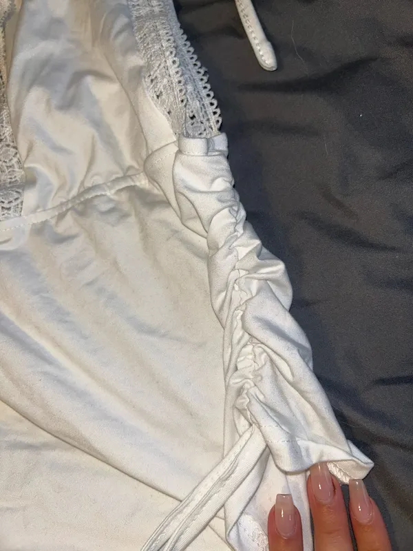 SheIn White tank top with lace detail - Image 3