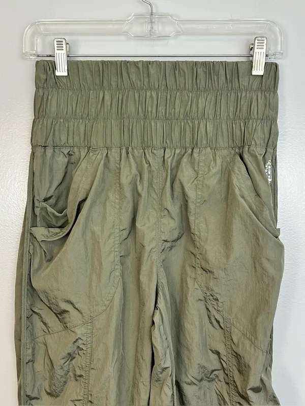 Free People Movement On the Way Home Herbalicious Green Elastic Joggers Size XS - Image 4