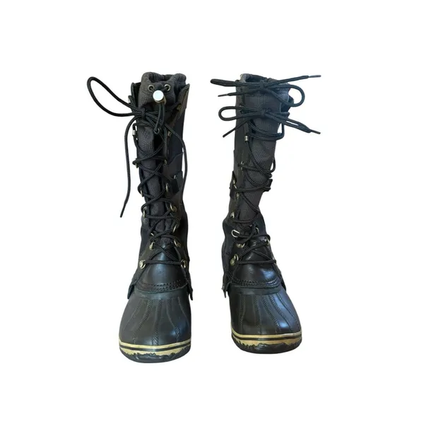 Sorel Conquest Carly Boots Womens 8 Black Suede Leather Waterproof Tall Riding - Image 5