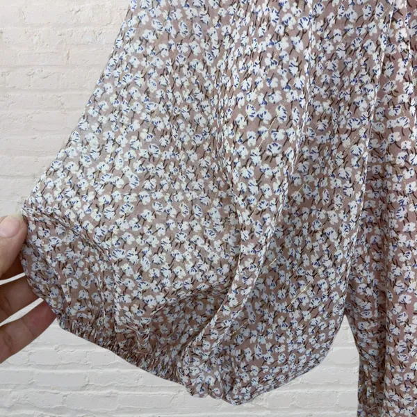 Sienna Sky Cottagecore Romantic Dusty Pink Floral Puff Sleeve Summer Dress M Boho Whimsical - Image 12