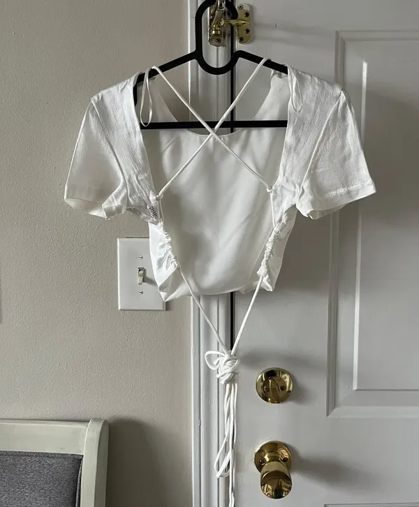 Zara Satin Crop Top - Image 2
