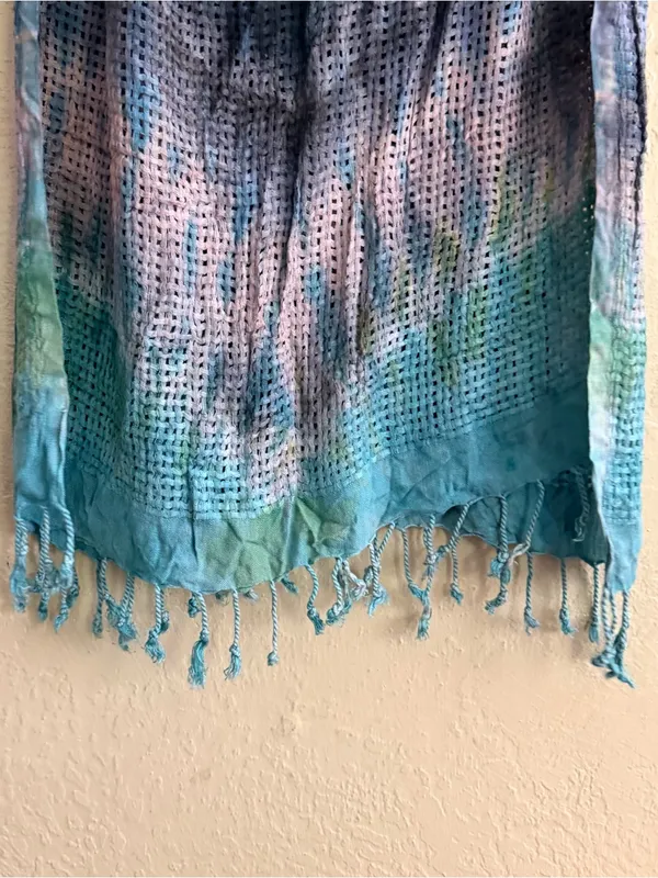 Lightweight Ombre Blue Crochet Scarf & Wrap - Image 5