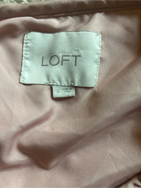 Vinted LOFT women full zip Quilted Pink Jacket size S - Image 3