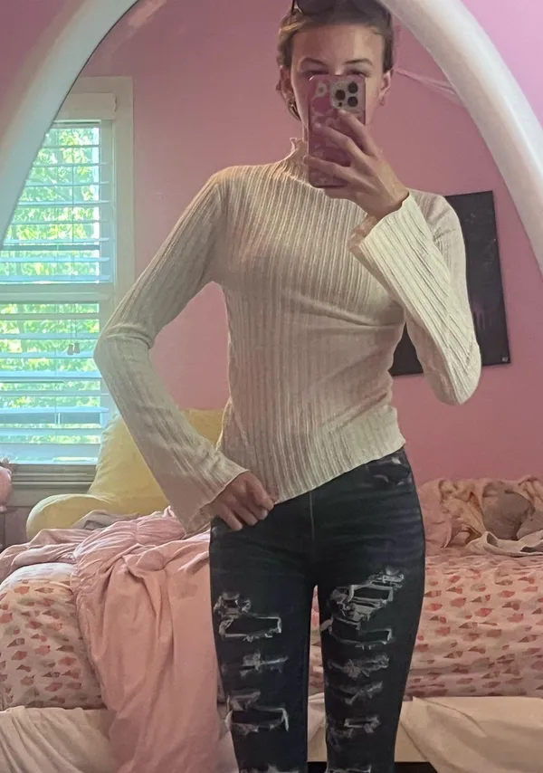 Mustard Seed Women's High Neck Knit Sweater - Image 2