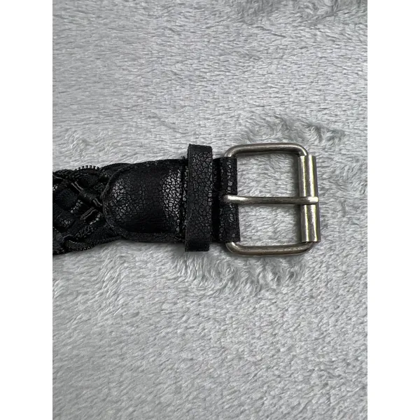 Western Boho Black Braided Leather Belt Waist Cincher Adjustable 50” Large XL - Image 4