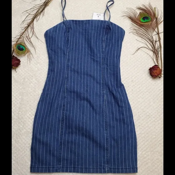 Forever‎ 21 Denim Striped Dress - Image 2