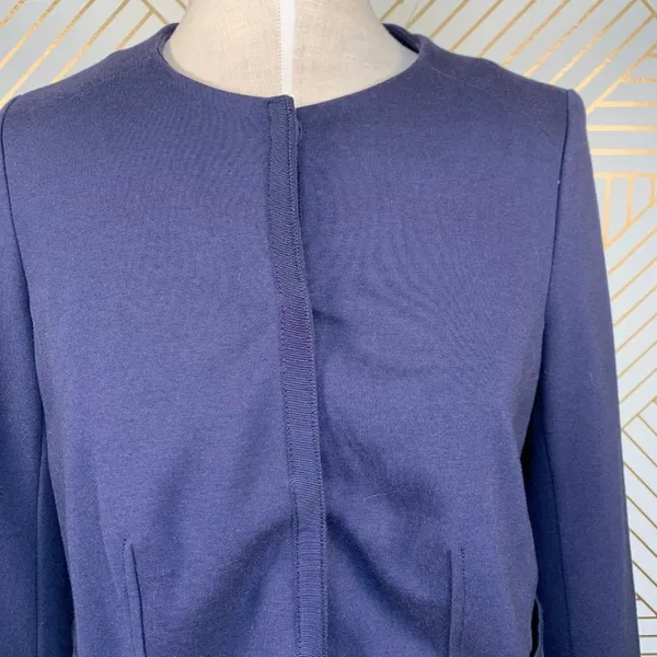 Boden Ponte Knit Jacket in‎ Navy Blue WQ077 Size 6 - Image 2