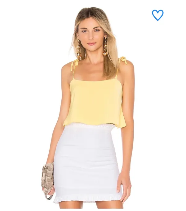 Superdown Melody Tie Cami Tank Top Yellow - Image 2