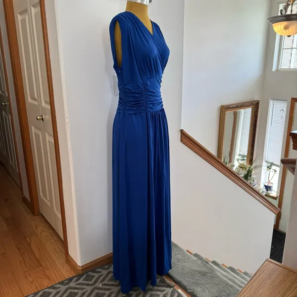 Plus Size Women Elegant V Neck Long Dress Sleeveless Wedding Evening Dress Gown - Image 7