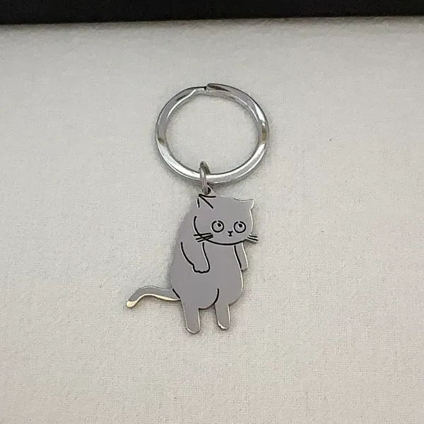 Cat Keychain Charm for Men Women Car Keychain Key Ring Bag Charm - Image 2