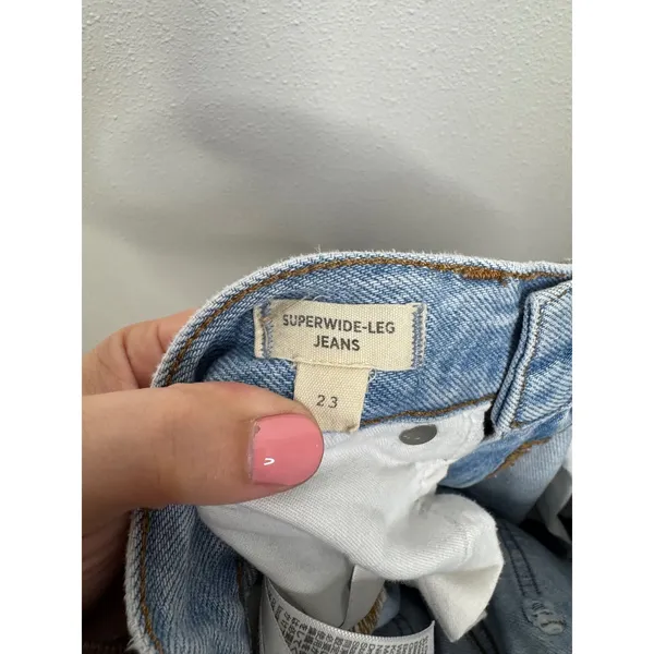 Madewell Superwide-Leg Jeans Light Wash High Rise Denim DM7115 Womens 23‎ - Image 4