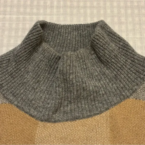 NOTE Di ANITA Sweater Turtleneck OneSz GrayPlaid MerinoCashmere PonchoCheckITALY - Image 5