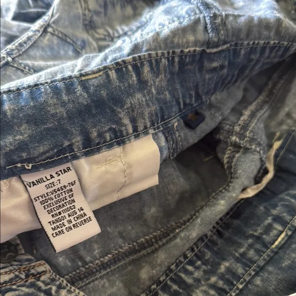 Vanilla Star Gray Acid Wash Denim Overalls - Image 6
