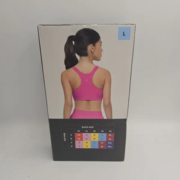 GapFit Women's Racerback Sports Bra Pink Size L Removable Cups Adjustable Straps - Image 2