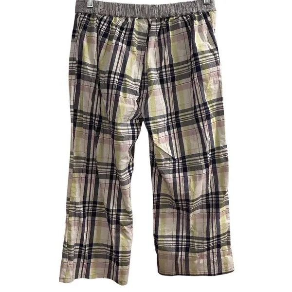 Tommy Hilfiger Womens Plaid‎ Pajama Pants Multicolor Pink Yellow Size L - Image 8