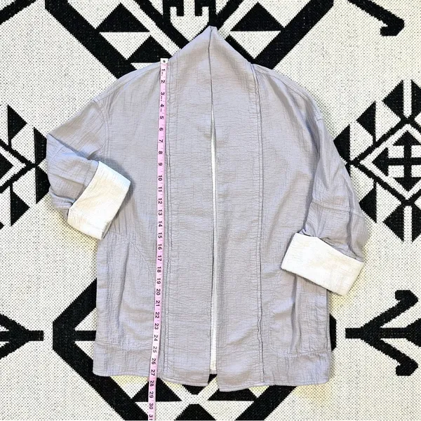 Aritzia Wilfred Lenglen Open Front Textured Jacket Blazer Kimono in Gray XS - Image 8