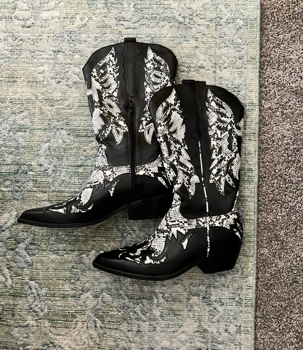 Nasty Gal Black Cowgirl Boots - Image 3