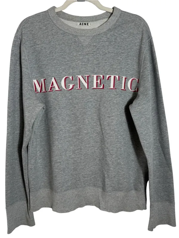 Acne Studios Nick Print Magnetic Graphic Sweatshirt Gray SM (AW13) - Image 8