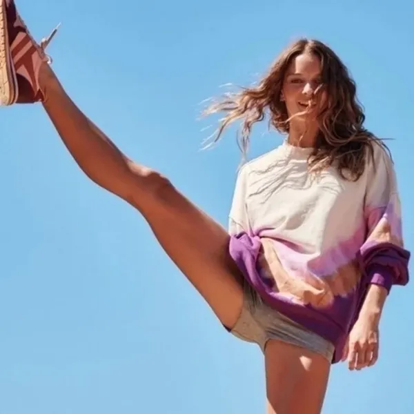 FP Movement FREE PEOPLE‎ Ombre Metti Crew Sweatshirt Shirt Ombre Tie Dye Small - Image 4