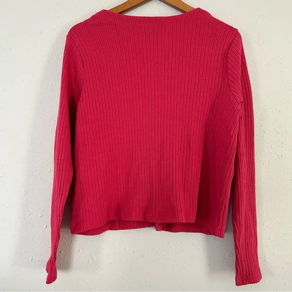 Old Navy Pink Ribbed Cardigan Single Button XL Valentine’s Day Casual - Image 4