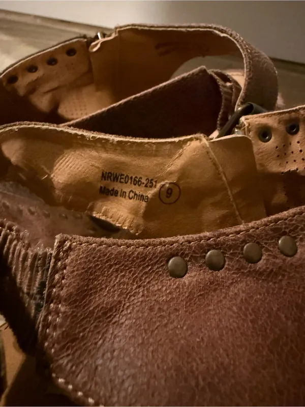 Not Rated Brown & Dark Brown Studded Open-Toe Slingback Mules - Image 6