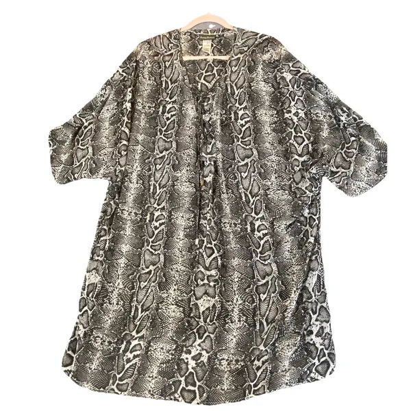 Tommy Bahama Top XL Cover‎ Up Beach Pool Animal Print Lace Up Long Chic Sheer - Image 5