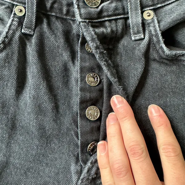 AGOLDE Lana Straight Jeans Black Grey Distressed - Image 6