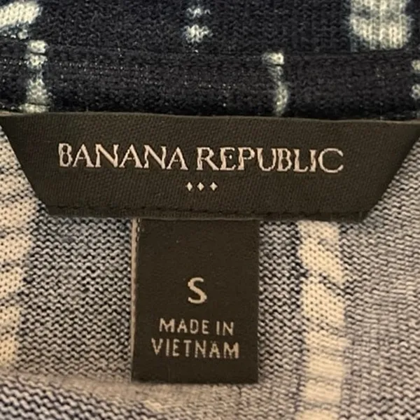 Banana Republic Blue Knit Striped Short Sleeve Crew Neck Blouse T Shirt Top Sz S - Image 3