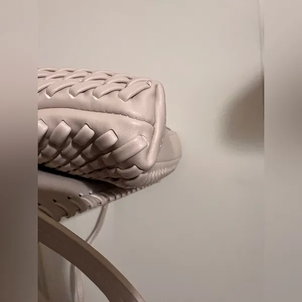 ZARA Woven Braided Clutch Wristlet‎ Purse New Cream - Image 9