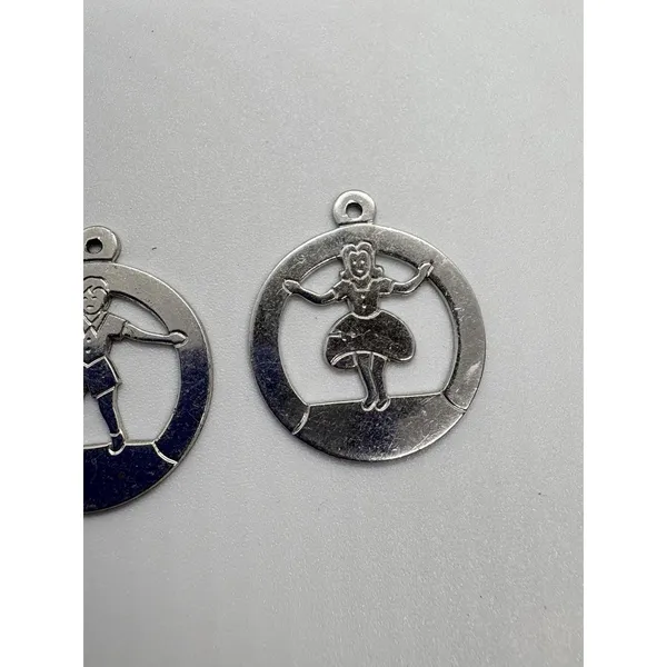 Vintage Forstner‎ Lot of 2 Boy Girl Charm Pendant Sterling 925 Silver 1960s 5.2g - Image 5
