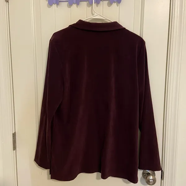 Vintage Wildlife‎ Sportswear women’s deep purple faux suede button down medium - Image 7
