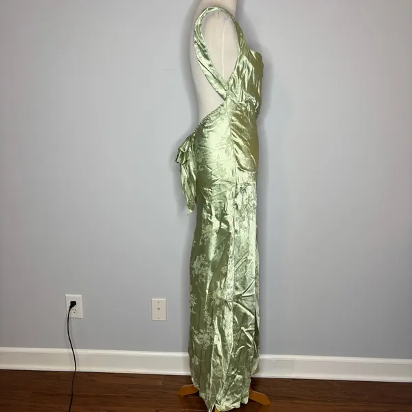 SHEIN - Green Floral Detailed Dress With Open Upper Back - Image 2