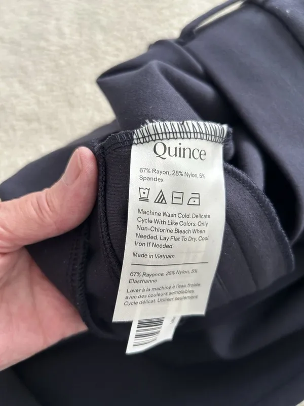 Quince Ultra Stretch Ponte Flare Leg Pants Pull On Navy Blue Womens Size M - Image 14