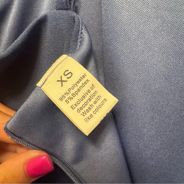 NWT Gray/Blue Spaghetti Strap Asymmetrical Midi Dress – XS‎ - Image 6