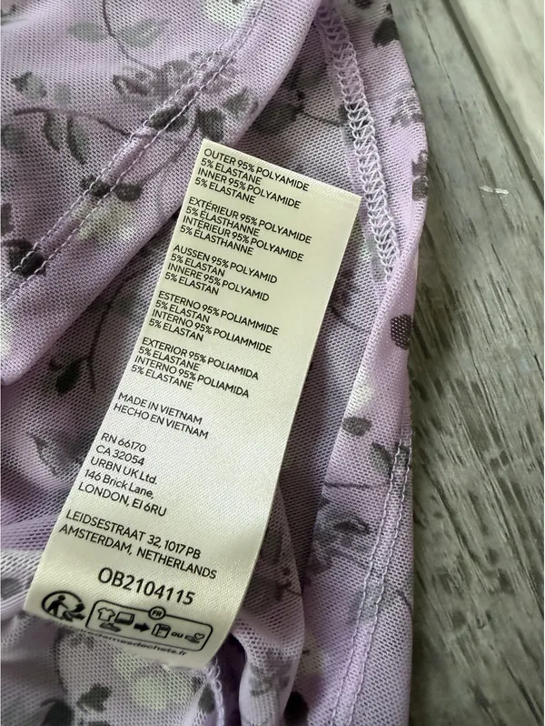 Free People Y2K Coquette Twosie for One Mesh Lilac Ditsy Floral Combo Tank small - Image 6
