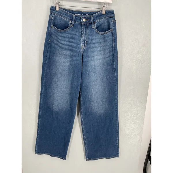 Old Navy Womens Jeans Wow Wide Leg High Rise Medium Wash Blue 6 - Image 2