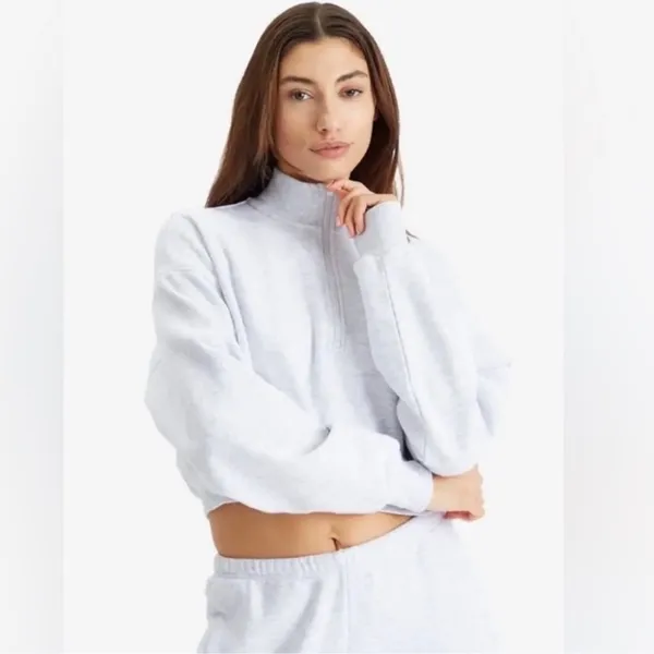 Skims Sweatshirt Zip NWT Heather Grey Brand new - Image 4