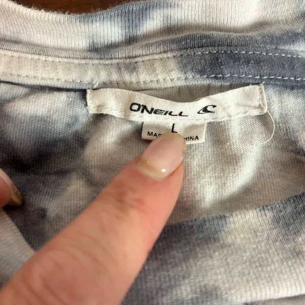 ONeill Womens Blue White Tie Dye Cropped Long Sleeve T-Shirt Size L‎ Relaxed Fit - Image 2