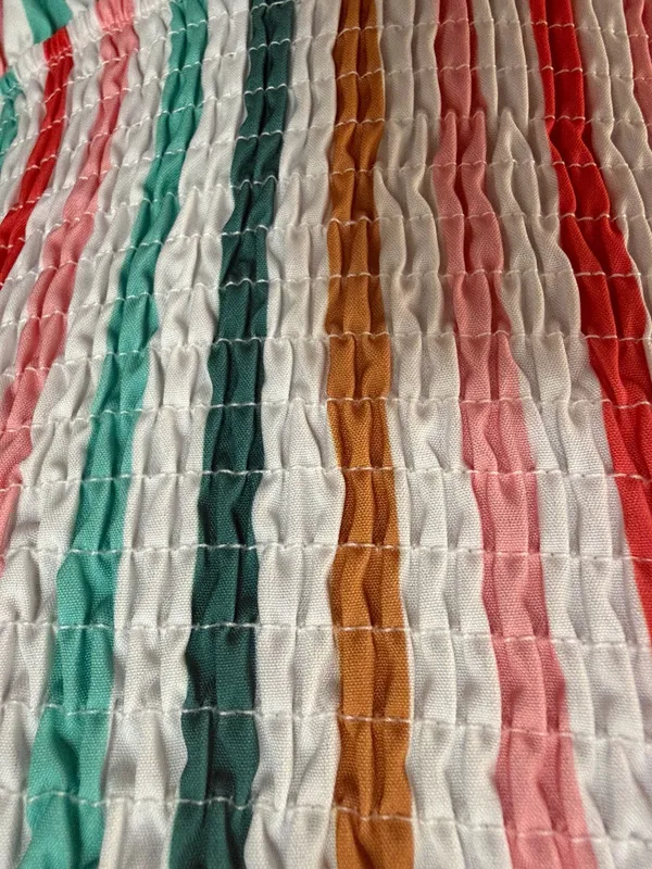 Shein Rainbow colorful Candies Stripe Cami Maxi Dress w-Green Ribbon straps -Small. Super cute, gently warn and excellent condition. Measurements approximately 13” from armpit to armpit x 46.5”” long. Non-smoking home. Priced to sell at as is condition. Don’t like my price, make reasonable offer! - Image 5