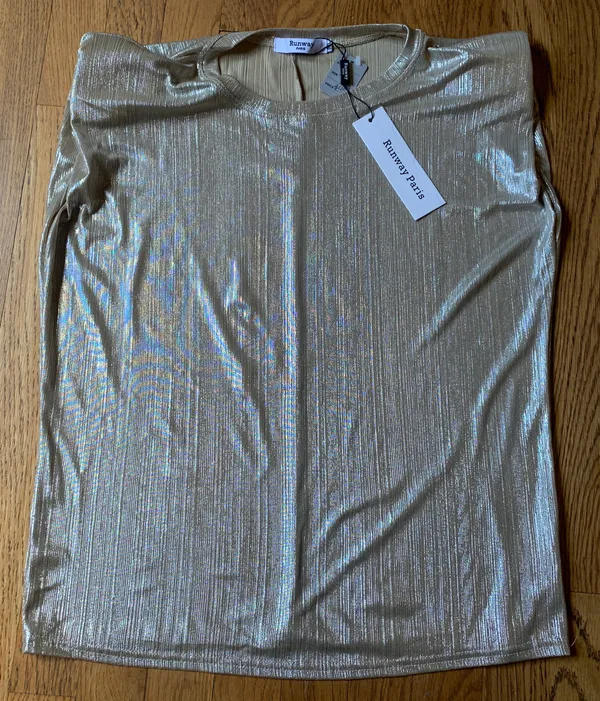 Runway Paris Shoulder pads metallic top size M/L - Image 4