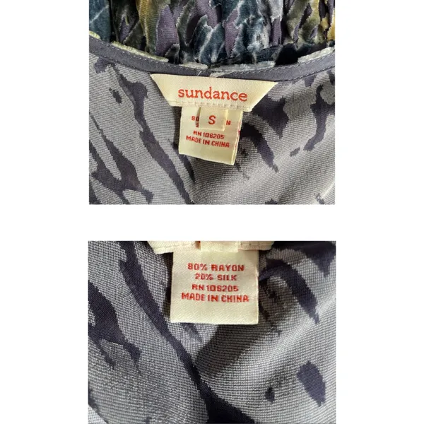 Sundance Silk Blend Velvet Boho Style Long Sleeves Top Size Small - Image 2