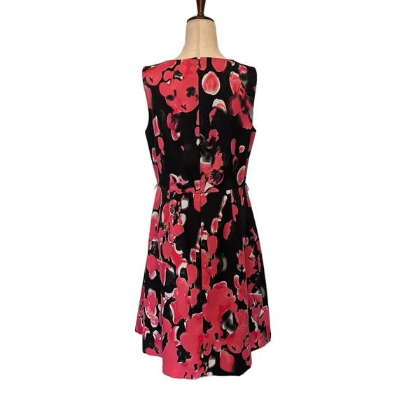 Nipon Boutique Fit Flare Dress Sz 8 Coral Floral Wedding Glam Career Cocktail - Image 7
